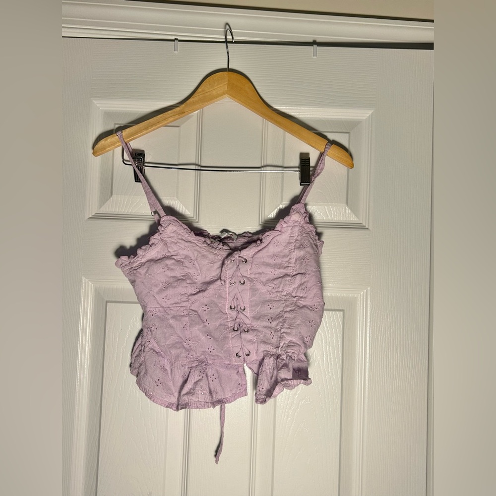 Purple cropped tank top